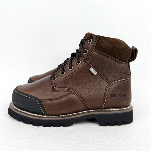 Iron Age Mens Dozer 6 Work Boots US 6 Wide Brown Leather Steel Toe NIB main image 7